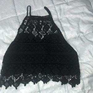 Crochet halter neck crop top